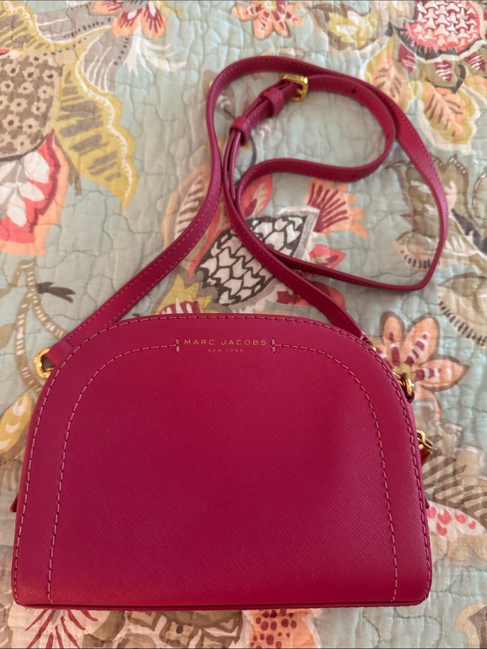 Marc Jacobs Playback Half Moon Saffiano Leather Small Crossbody Bag